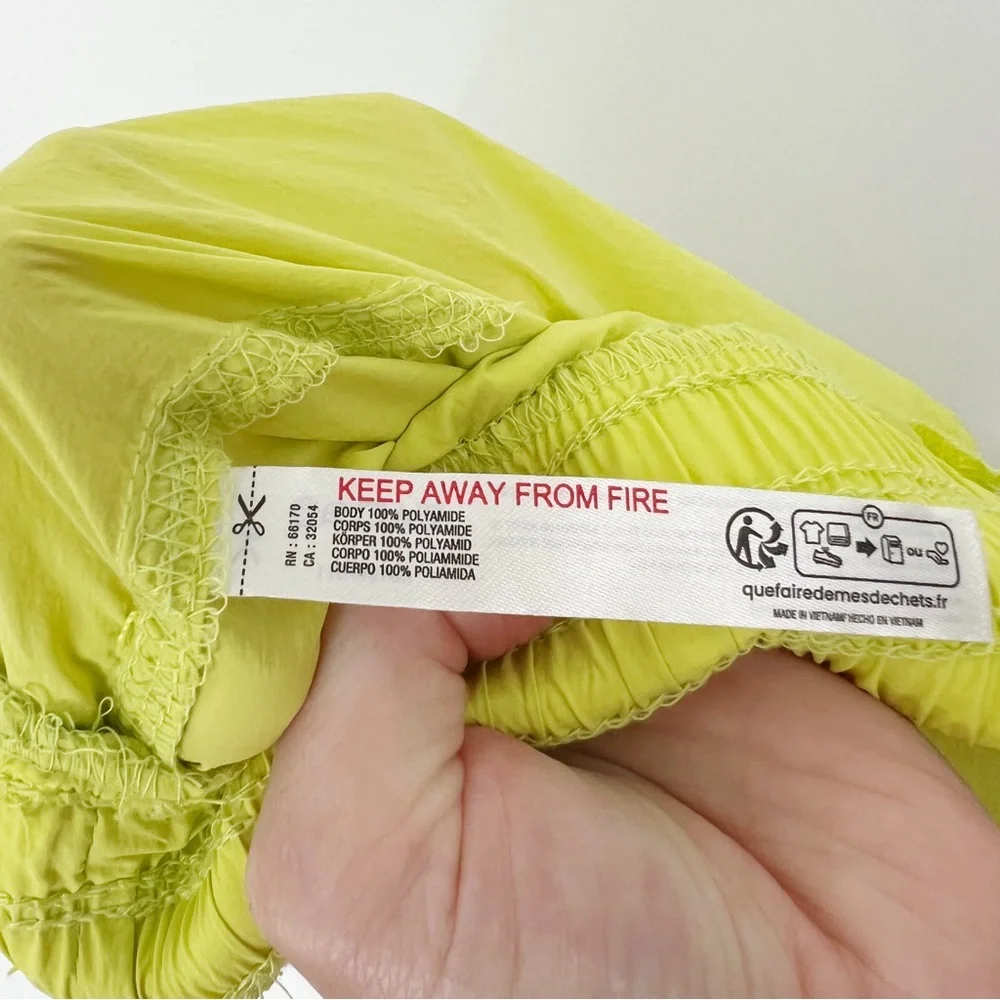 Daily Practice for Anthropologie Wide Leg Pants Neon Yellow Size Medium - Picture 12 of 12